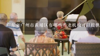 广东省广州市黄埔区有哪些养老机构可以提供家庭式养老服务